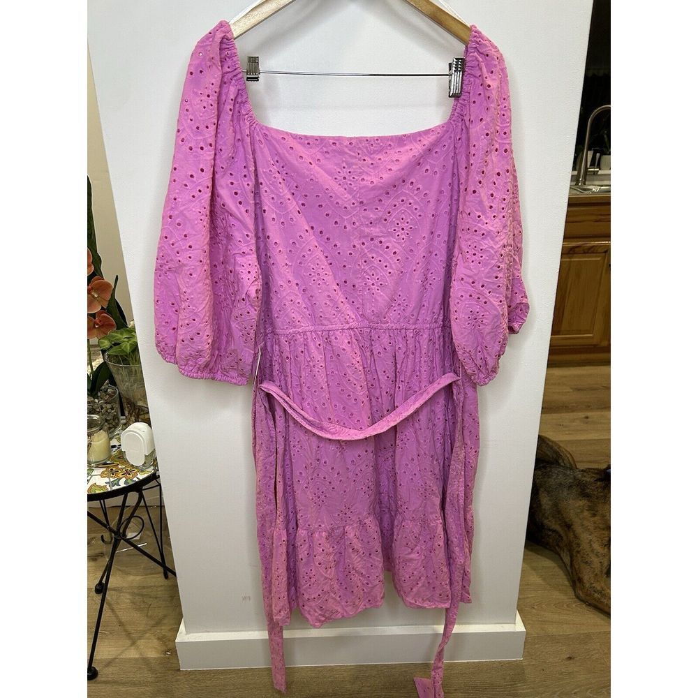 Eloquii Lavender Eyelet Tiered Dress - Picture 7 of 8